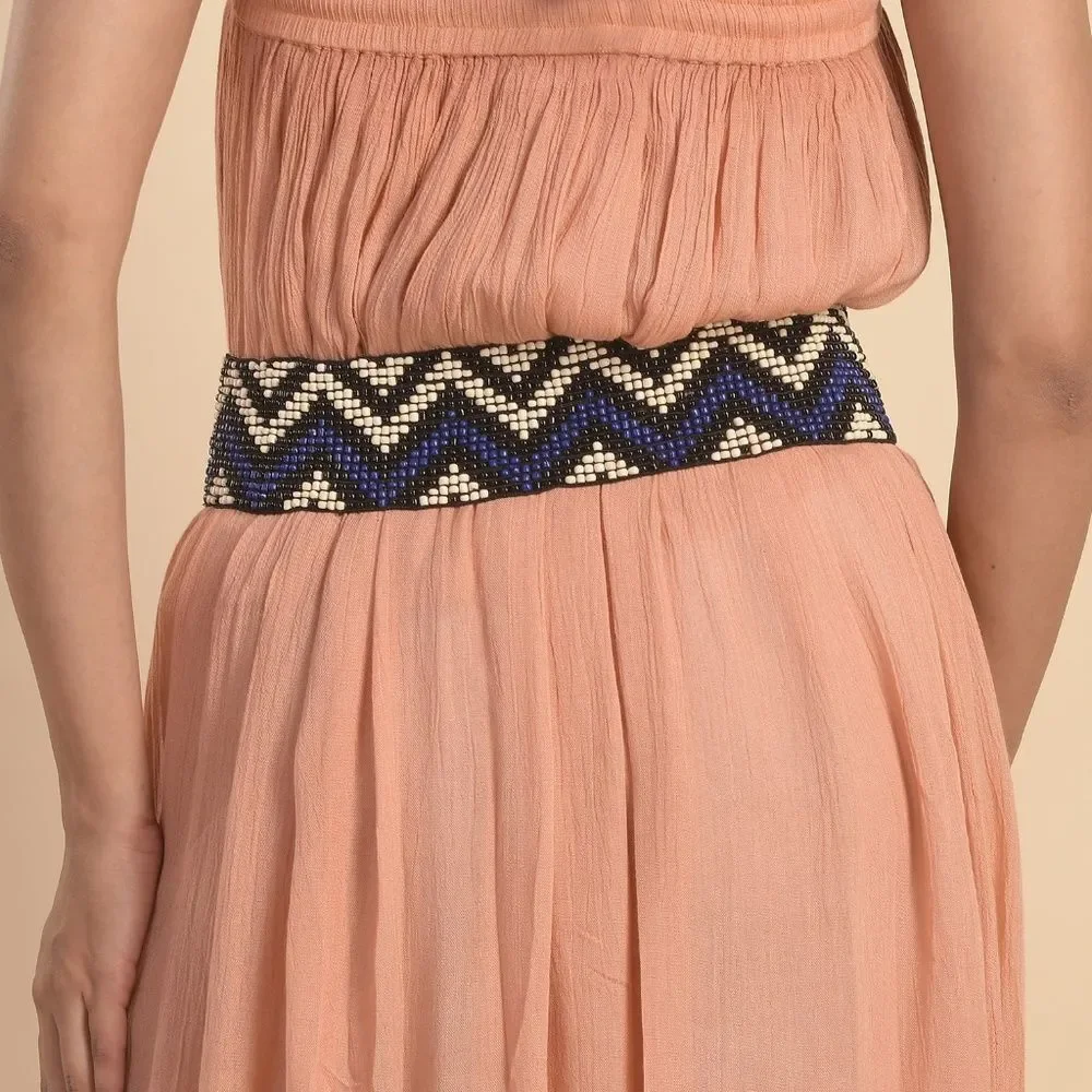 Blue and Black Beaded Belt